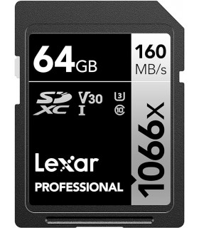 حافظه لکسارLexar 64GB Professional 1066x SDXC Memory Card, UHS-I, C10, U3, V30, Full-HD & 4K Video, Up To 160MB/s