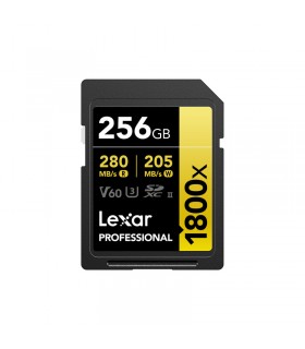 حافظه V60 لکسارLexar Gold Series Professional 1800x 280MB 256GB UHS-II U3 SDXC Memory Card