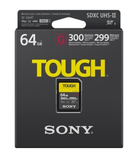 حافظه حرفه ای سونی Sony 64GB SDXC  - UHS-II SD TOUGH G Series ( V90 / Read 300MB/s and Write 299MB/s)