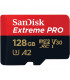 کارت حافظه microSDXC سنديسک مدل Extreme Pro کلاس 10 UHS-I U3 سرعت 170MBs همراه با آداپتور SD ظرفيت 128 گيگابايت