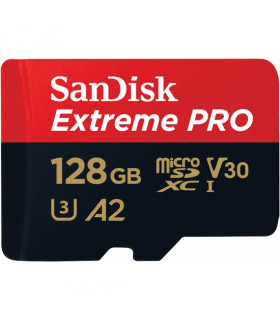 کارت حافظه microSDXC سنديسک مدل Extreme Pro A2کلاس 10 UHS-I U3 سرعت  170MBs همراه با آداپتور SD ظرفيت 128 گيگابايت