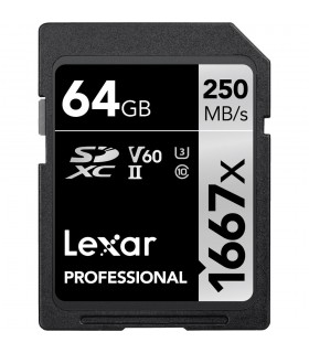 کارت حافظه V60 لکسارLexar 64GB Professional 1667x-V60- UHS-II SDXC